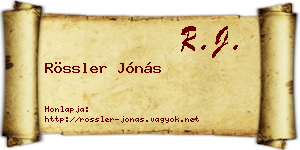 Rössler Jónás névjegykártya